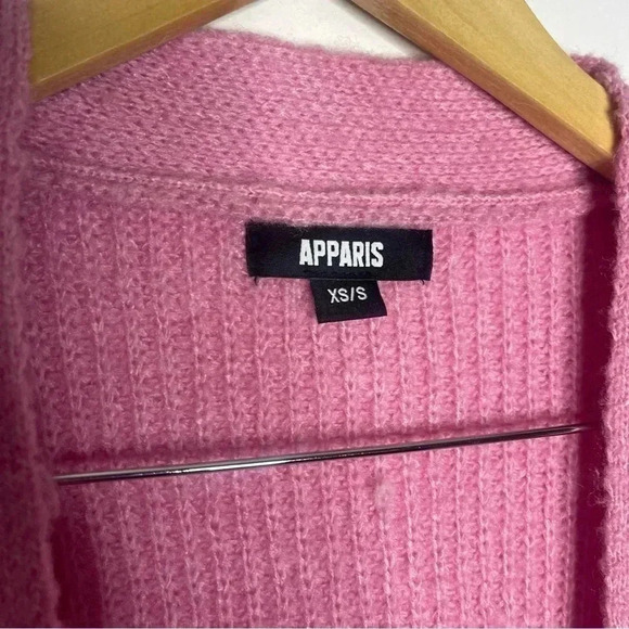 Apparis Pink Duster Joey Cardigan Baby Pink Sweater Pockets Size XS Small - Picture 4 of 6